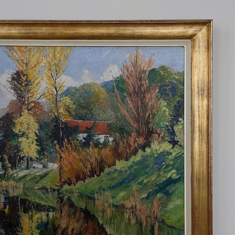 20th Century Antique Framed Oil Painting on Canvas by L. Vanmeerbeek For Sale