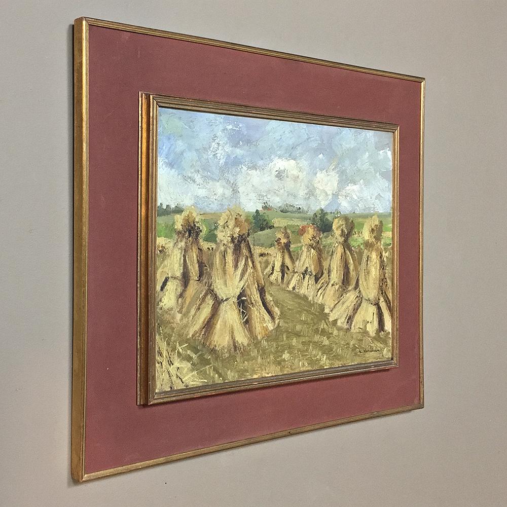 Ancienne peinture à l'huile sur toile encadrée de L. Vanvalsem en vente 2