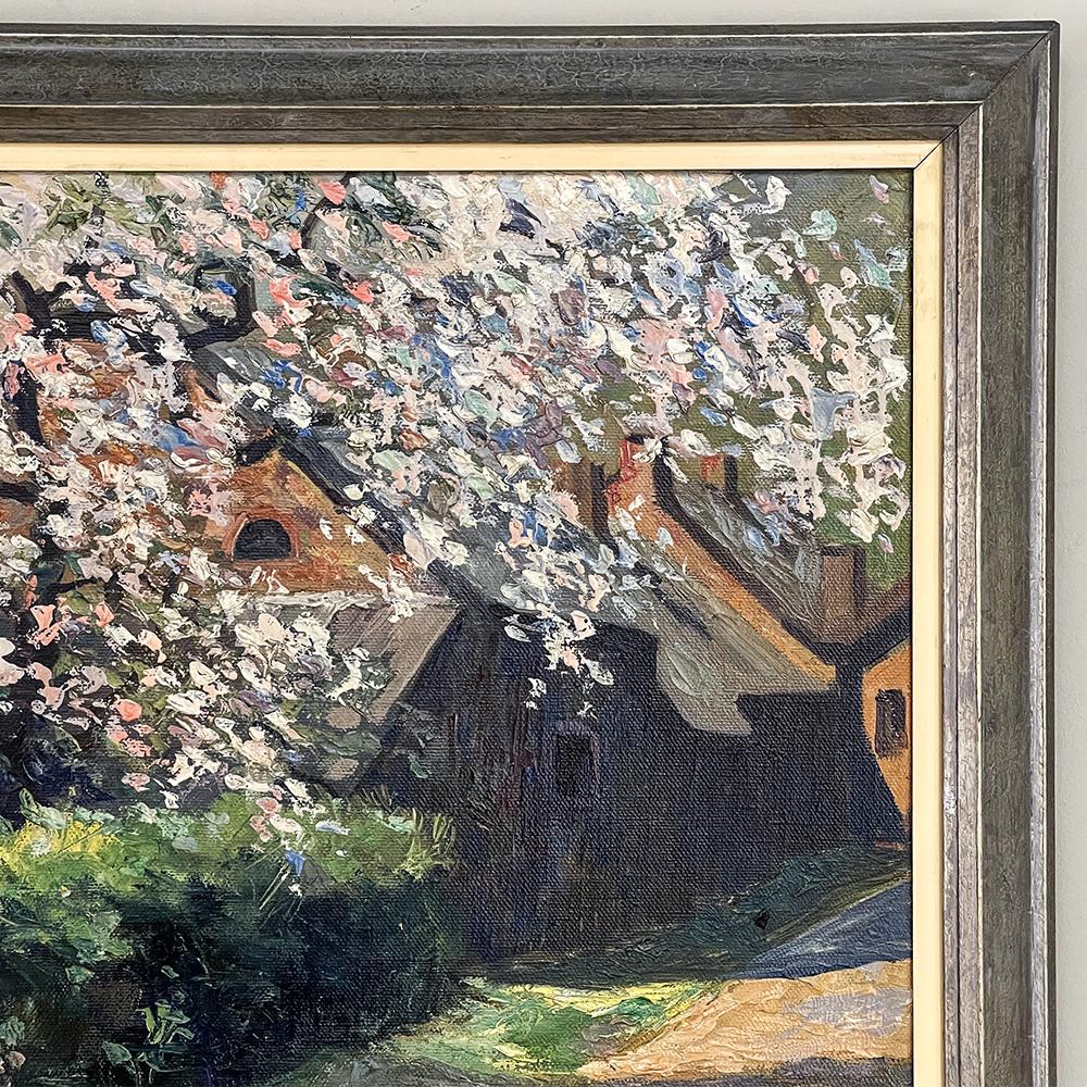 Antique Framed Oil Painting on Canvas by Leon De Fechereux  In Good Condition For Sale In Dallas, TX