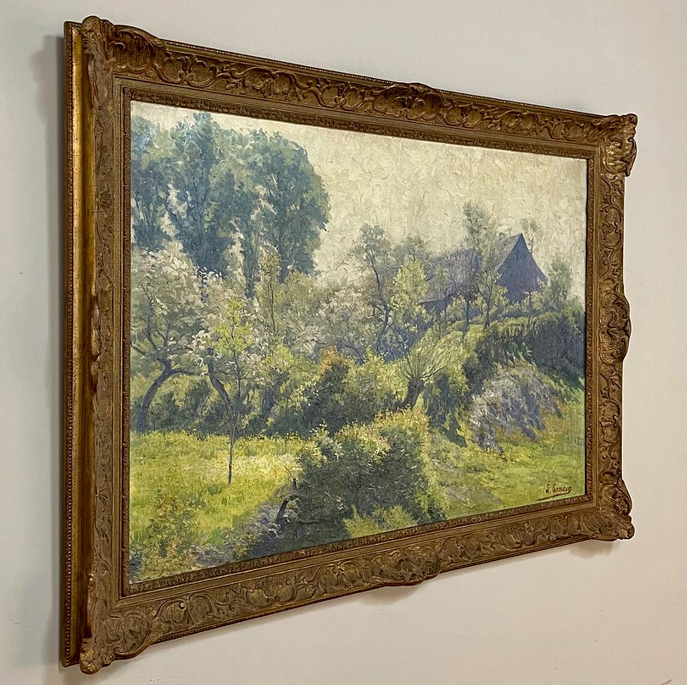 Belgian Antique Framed Oil Painting on Canvas by Louis Loncin (1875-1946) For Sale