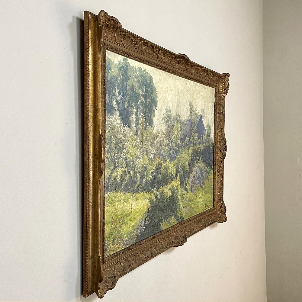 Antique Framed Oil Painting on Canvas by Louis Loncin (1875-1946) In Good Condition For Sale In Dallas, TX