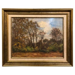 Antique Framed Oil Painting on Board by Ludovic Janssen