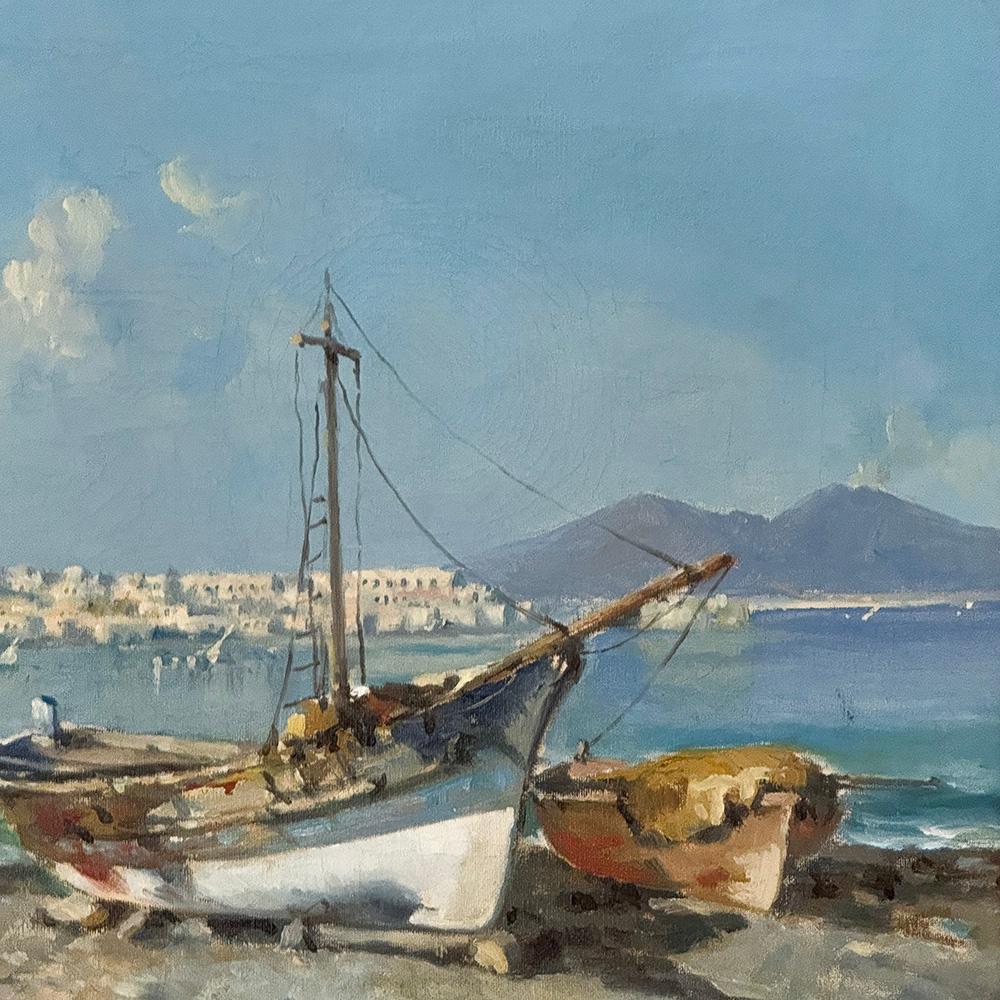Dipinto a olio su tela con cornice antica di Massimo Salvati in vendita 2