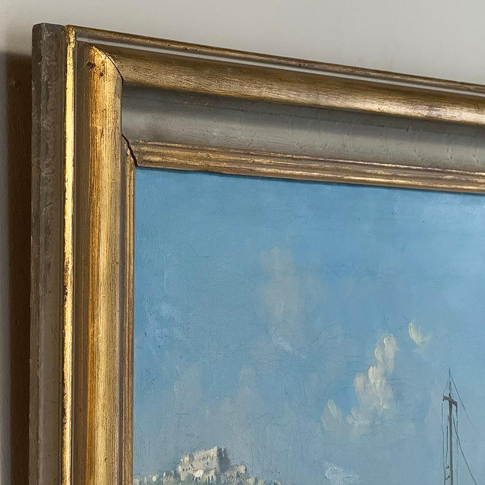 Dipinto a olio su tela con cornice antica di Massimo Salvati in vendita 5