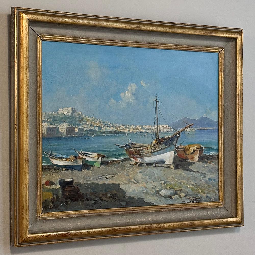 Beaux-Arts Dipinto a olio su tela con cornice antica di Massimo Salvati in vendita