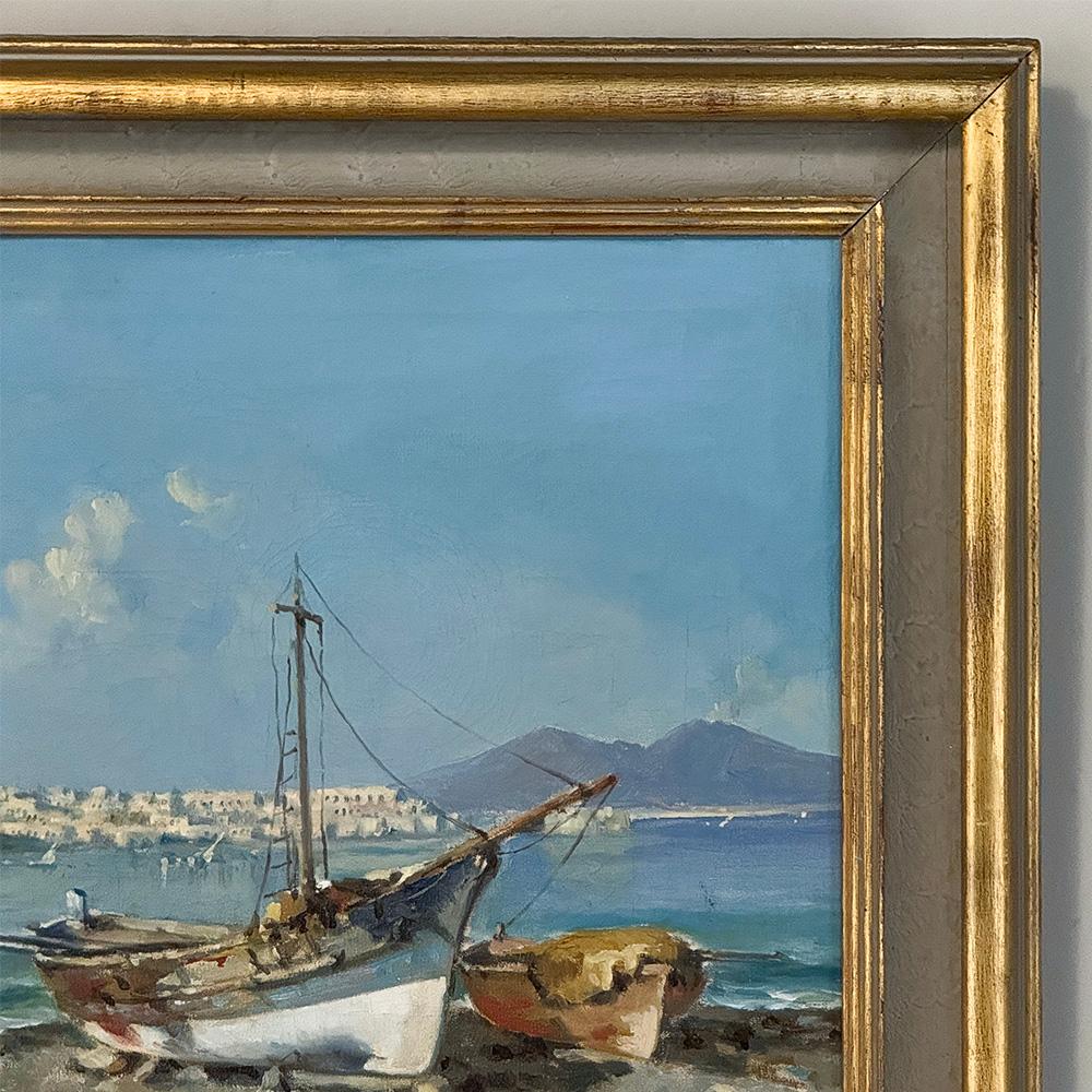 XX secolo Dipinto a olio su tela con cornice antica di Massimo Salvati in vendita