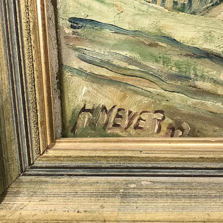 Antique Framed Oil Painting on Canvas by Meyer at 1stDibs