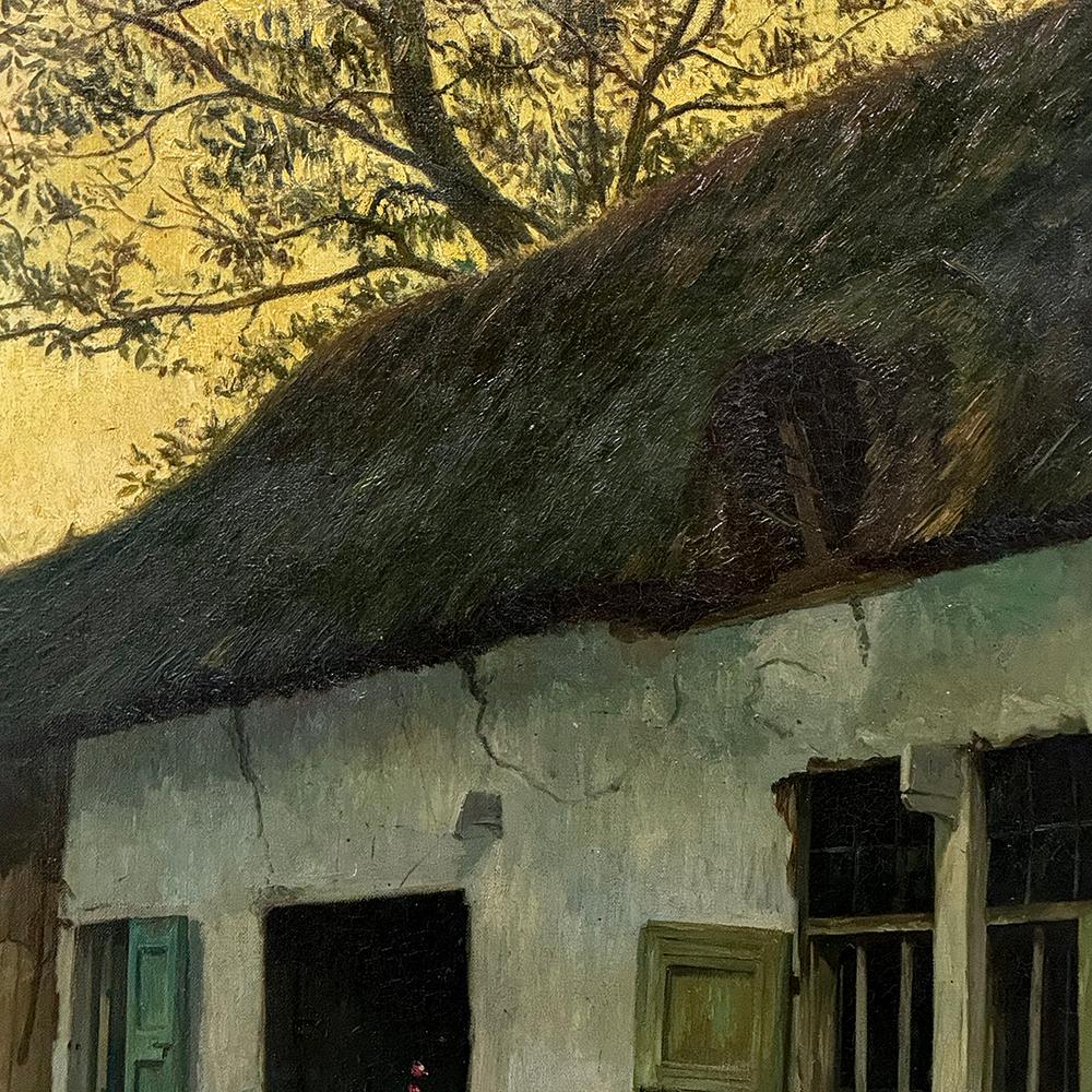 Antico dipinto a olio su tela con cornice di Omer Coppens (1864-1926) in vendita 2