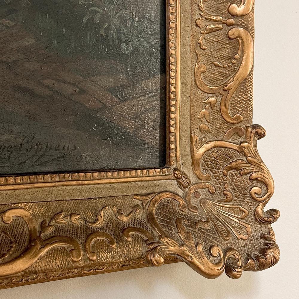 Antico dipinto a olio su tela con cornice di Omer Coppens (1864-1926) in vendita 7