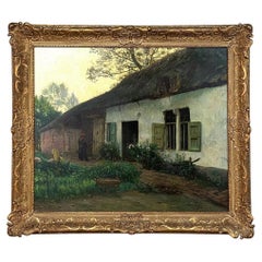 Antique Framed Oil Painting on Canvas by Omer Coppens (1864–1926)