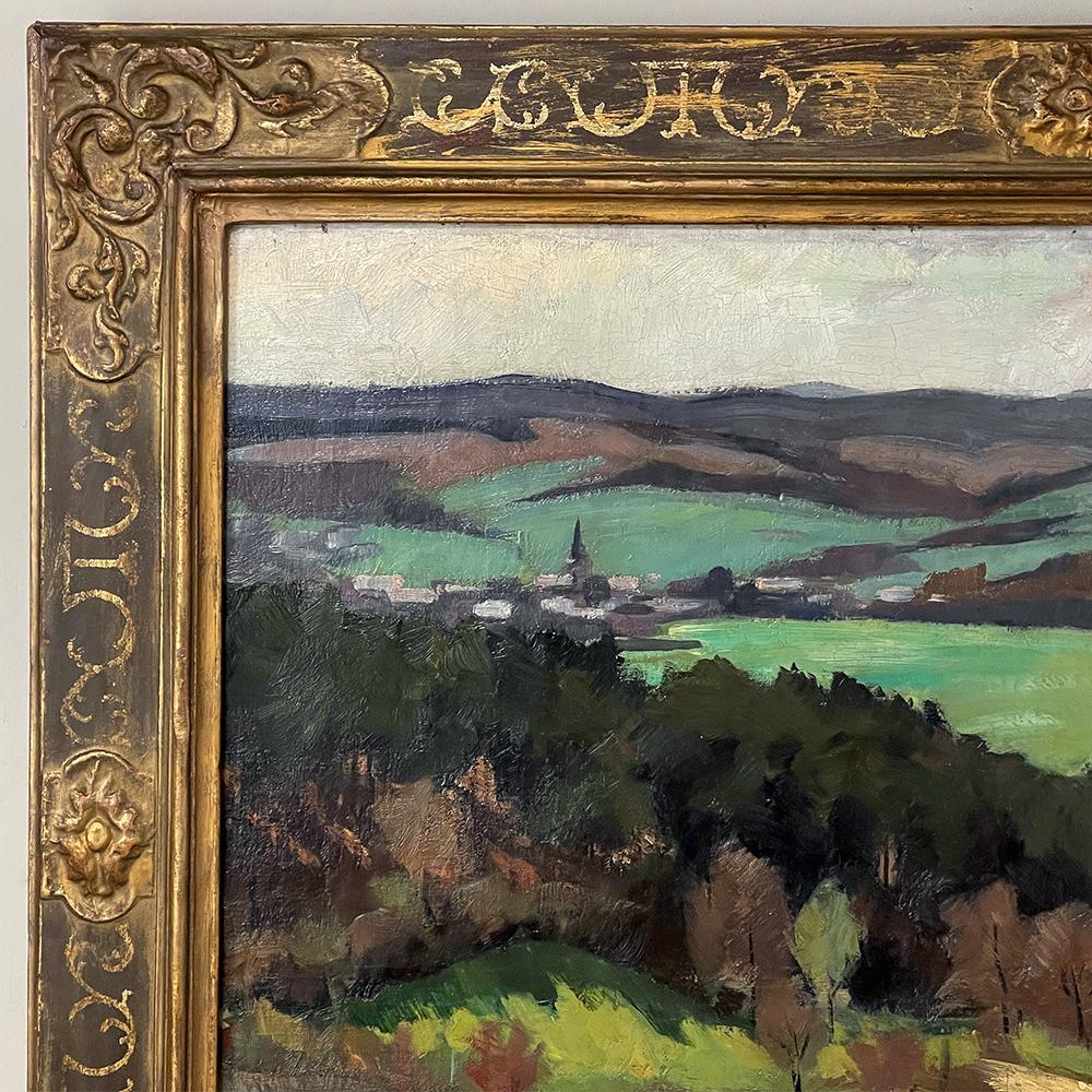 Expressionist Antique Framed Oil Painting on Canvas by Pol-Francois Mathieu For Sale