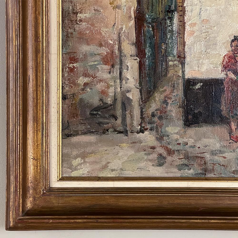 Mid-20th Century Antique Framed Oil Painting on Canvas by Raphael Dubois For Sale