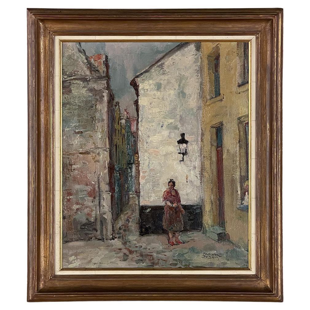 Antique Framed Oil Painting on Canvas by Raphael Dubois For Sale