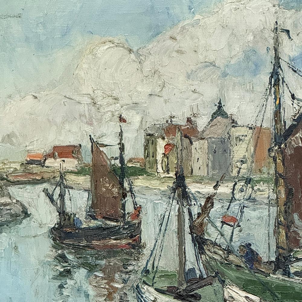 Antikes gerahmtes Ölgemälde auf Leinwand von Rene Clarot (1882-1972) im Angebot 5