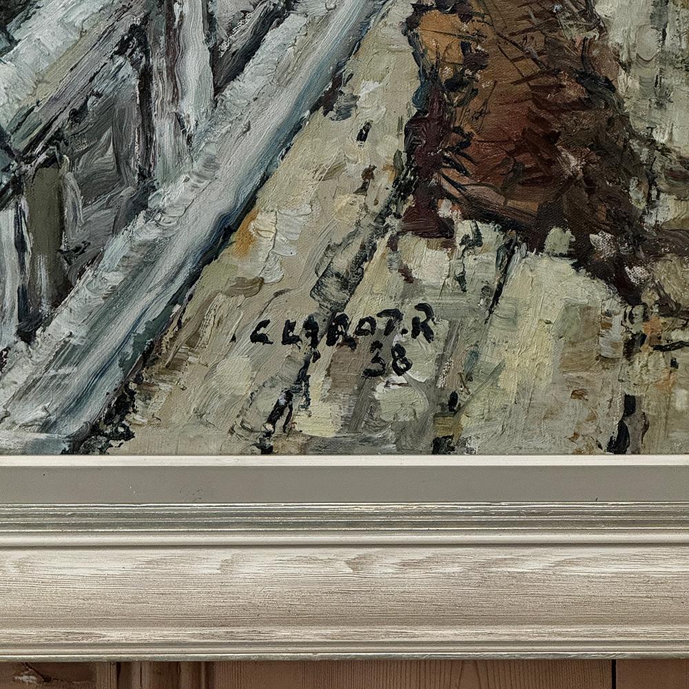 Antikes gerahmtes Ölgemälde auf Leinwand von Rene Clarot (1882-1972) im Angebot 6