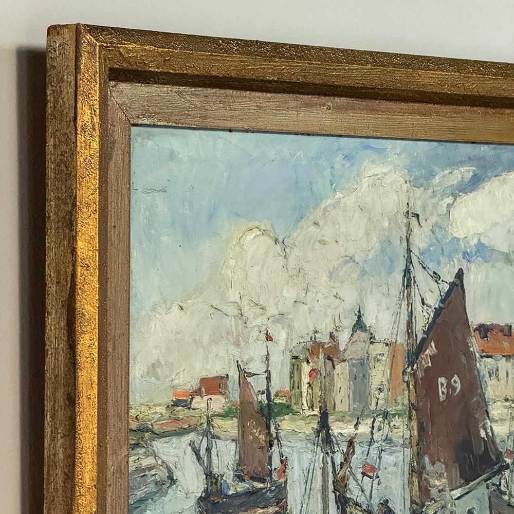 Antikes gerahmtes Ölgemälde auf Leinwand von Rene Clarot (1882-1972) im Angebot 7