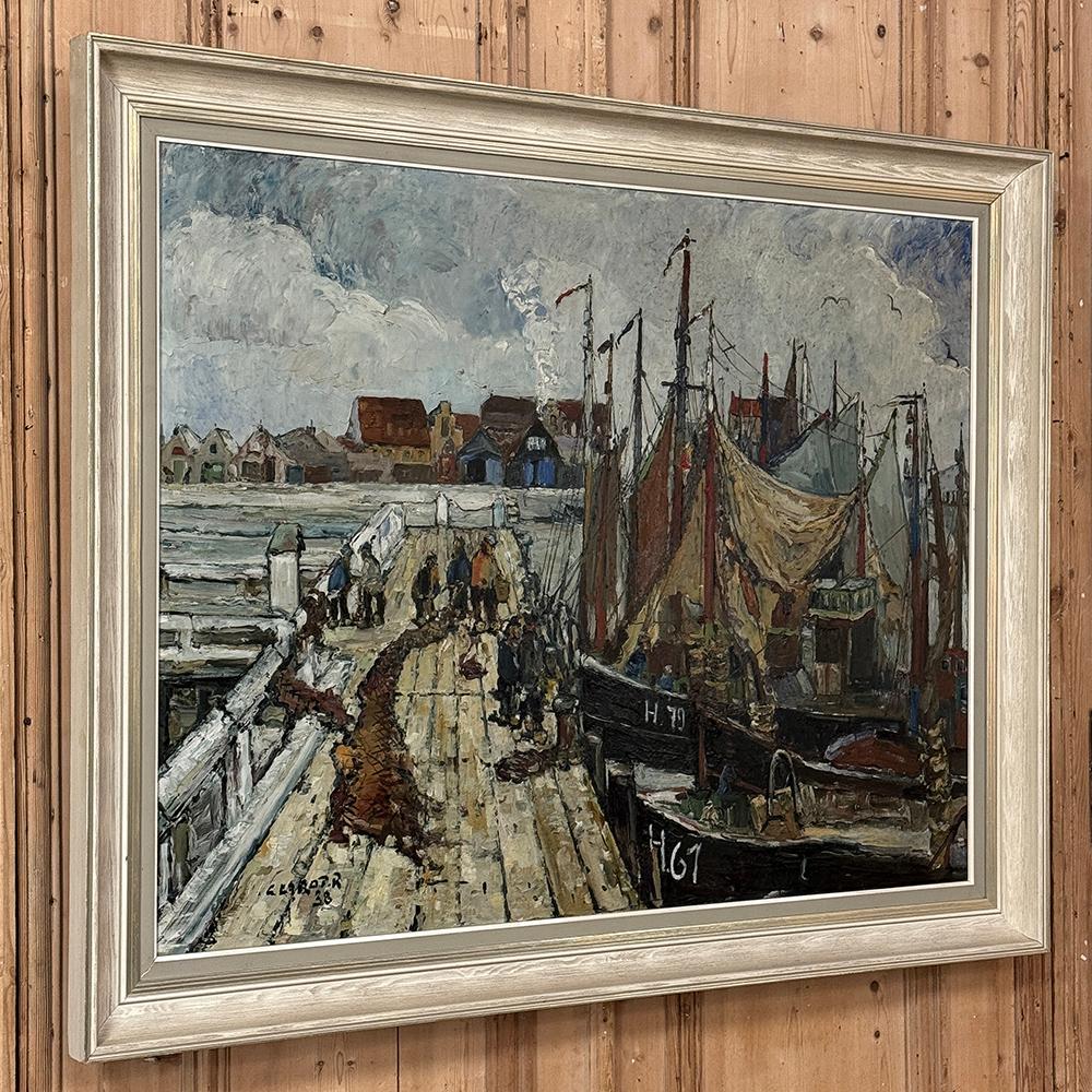 Antikes gerahmtes Ölgemälde auf Leinwand von Rene Clarot (1882-1972) (Belgisch) im Angebot