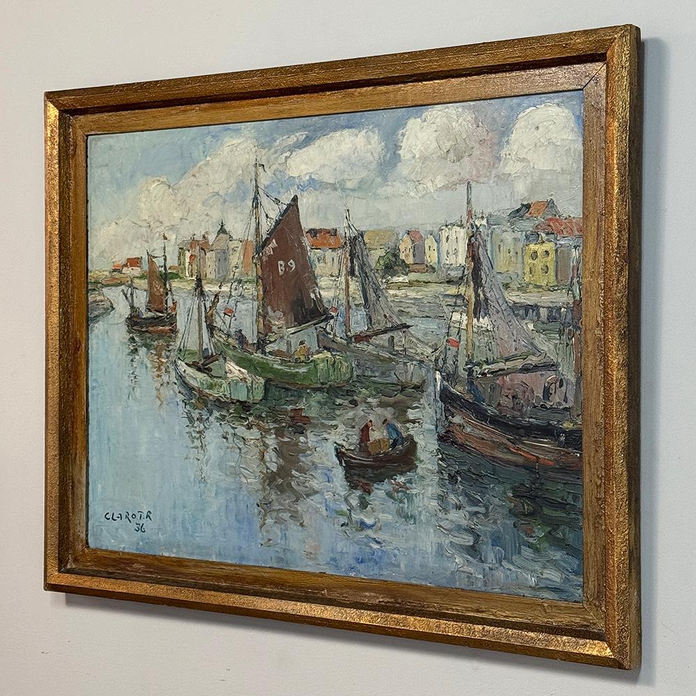Antikes gerahmtes Ölgemälde auf Leinwand von Rene Clarot (1882-1972) (Belgisch) im Angebot