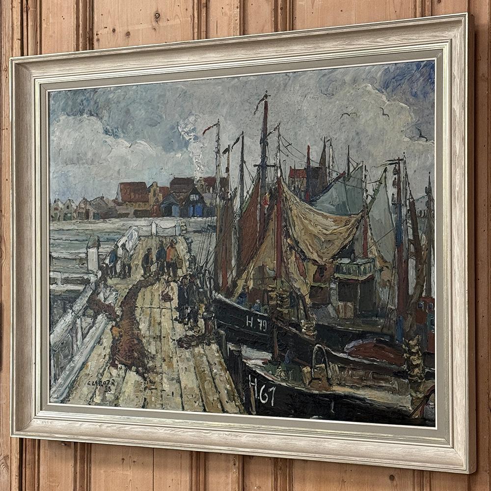 Antikes gerahmtes Ölgemälde auf Leinwand von Rene Clarot (1882-1972) (Handbemalt) im Angebot