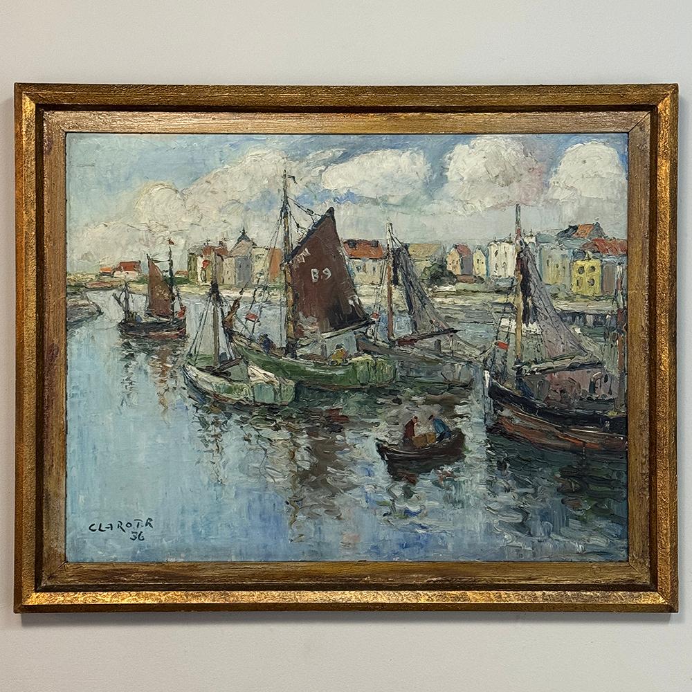 Antikes gerahmtes Ölgemälde auf Leinwand von Rene Clarot (1882-1972) (Handbemalt) im Angebot