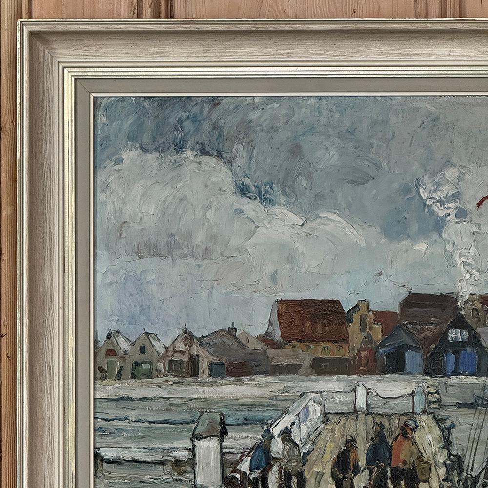 Antikes gerahmtes Ölgemälde auf Leinwand von Rene Clarot (1882-1972) im Zustand „Gut“ im Angebot in Dallas, TX