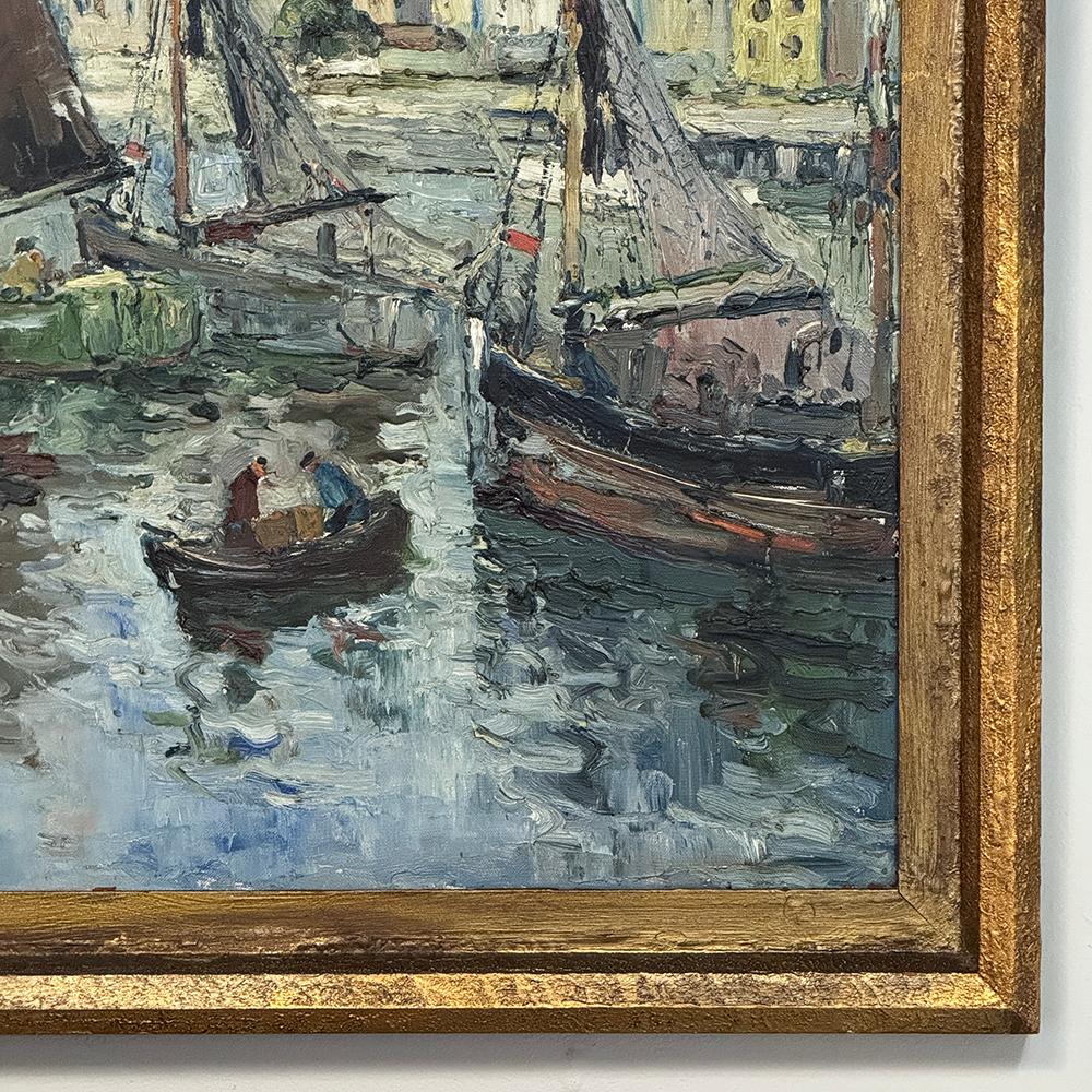 Antikes gerahmtes Ölgemälde auf Leinwand von Rene Clarot (1882-1972) im Angebot 1