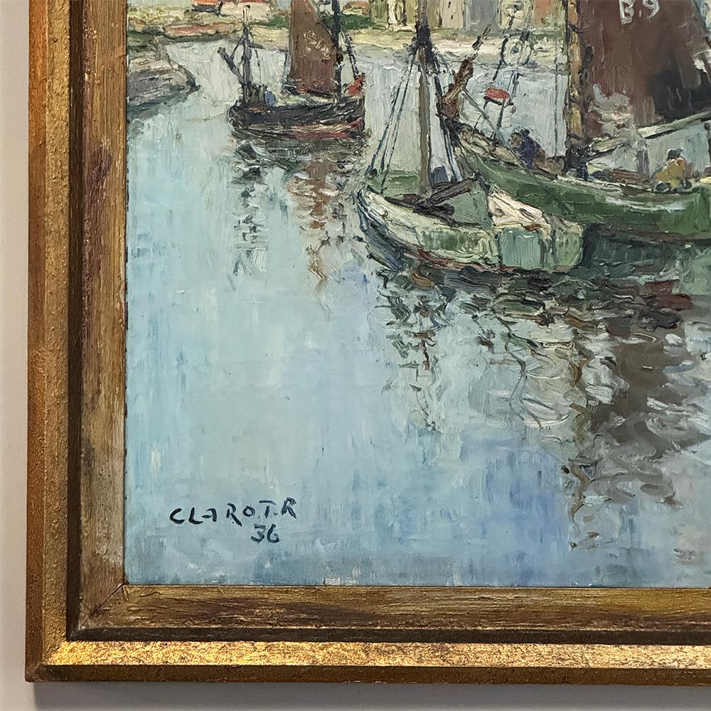 Antikes gerahmtes Ölgemälde auf Leinwand von Rene Clarot (1882-1972) im Angebot 2