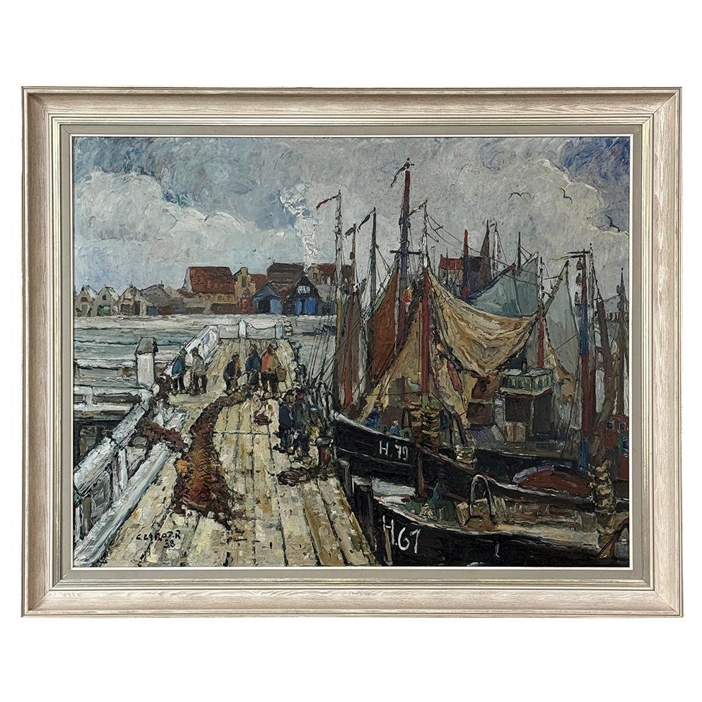 Antikes gerahmtes Ölgemälde auf Leinwand von Rene Clarot (1882-1972) im Angebot