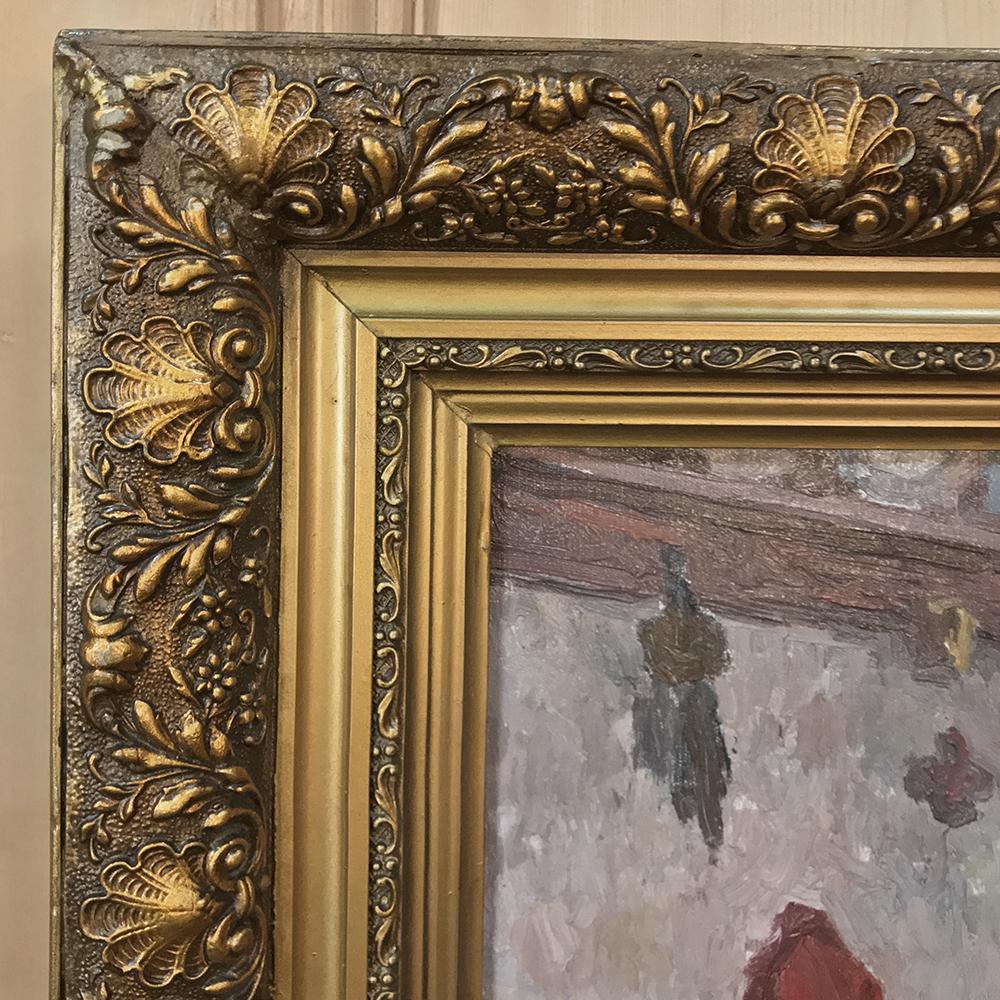 Late 19th Century Antique Framed Oil Painting on Canvas by Victor Waegemaeckers For Sale