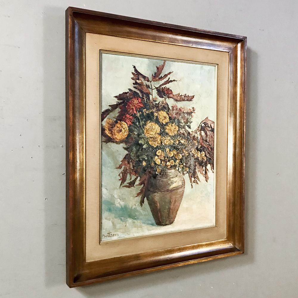 Belgian Antique Framed Oil Painting on Canvas by Wellens For Sale