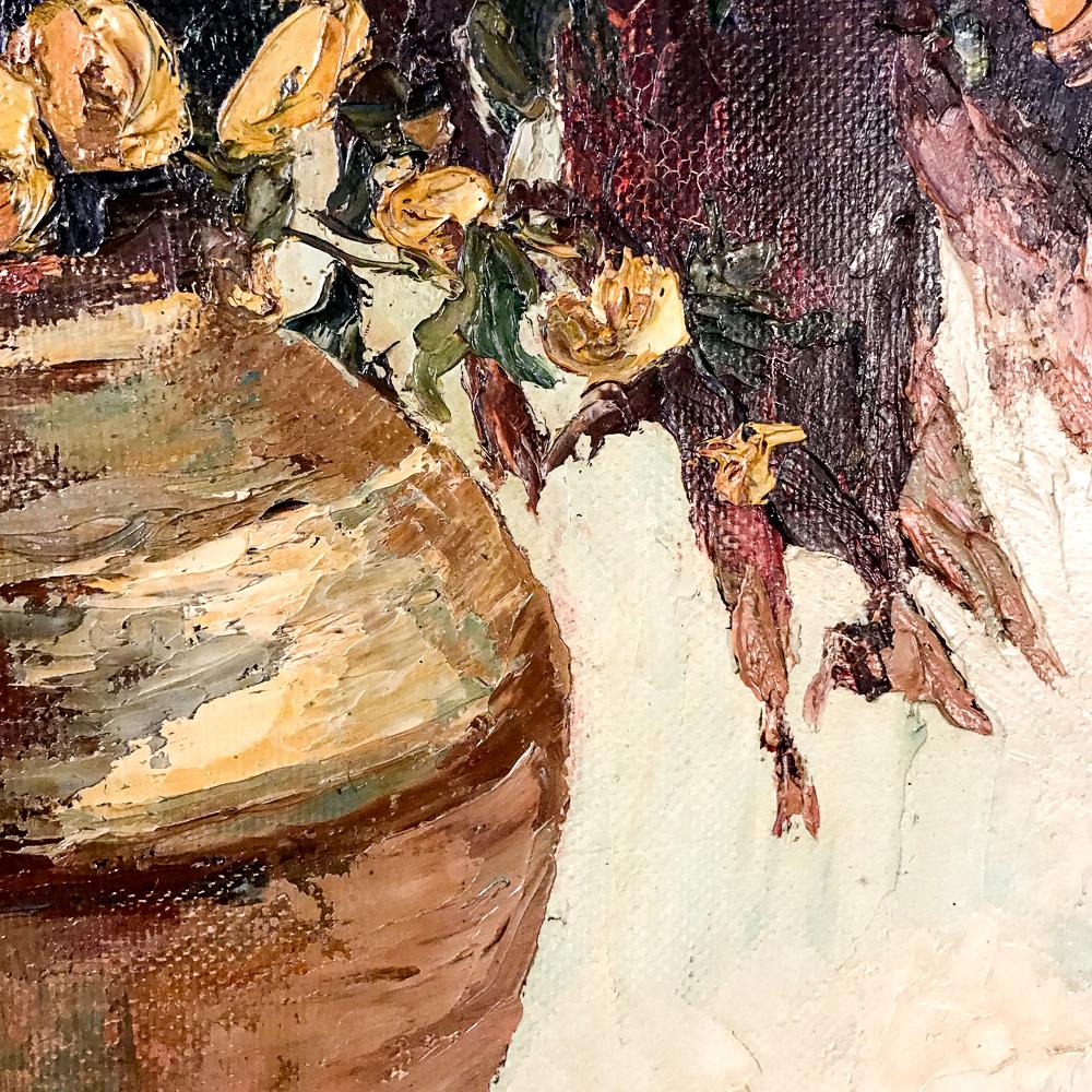 20ième siècle Peinture à l'huile sur toile encadrée d'antiquités par Wellens en vente