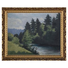 Antique Framed Oil Painting on Canvas by Xavier Wurth