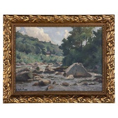 Antique Framed Oil Painting on Canvas by Xavier Wurth