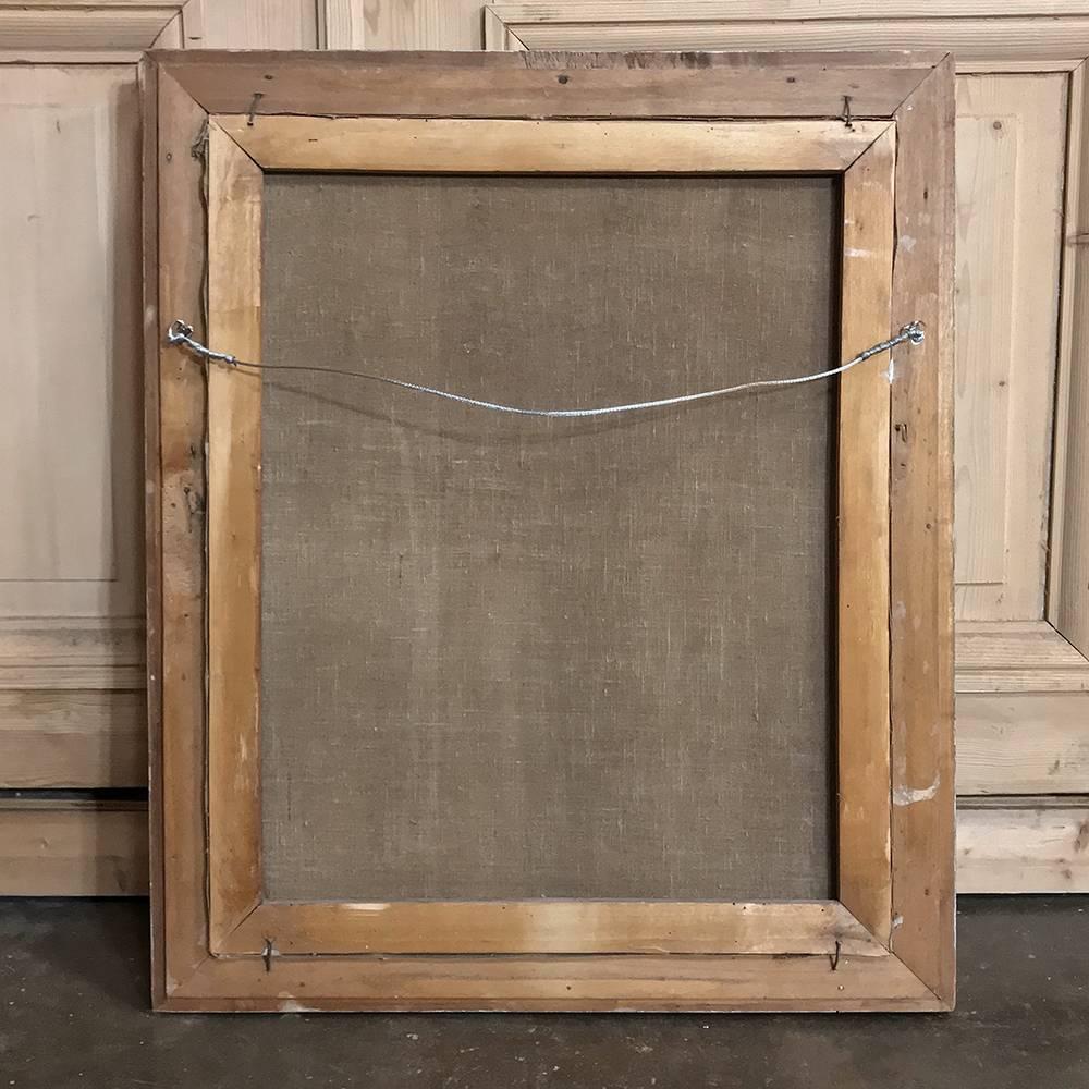 Ancienne peinture à l'huile sur toile peinte à la main et encadrée par Kemper 2