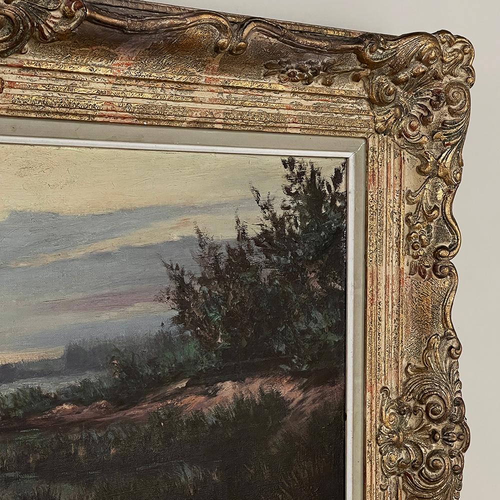 Antique Framed Oil Painting on Canvas For Sale 7