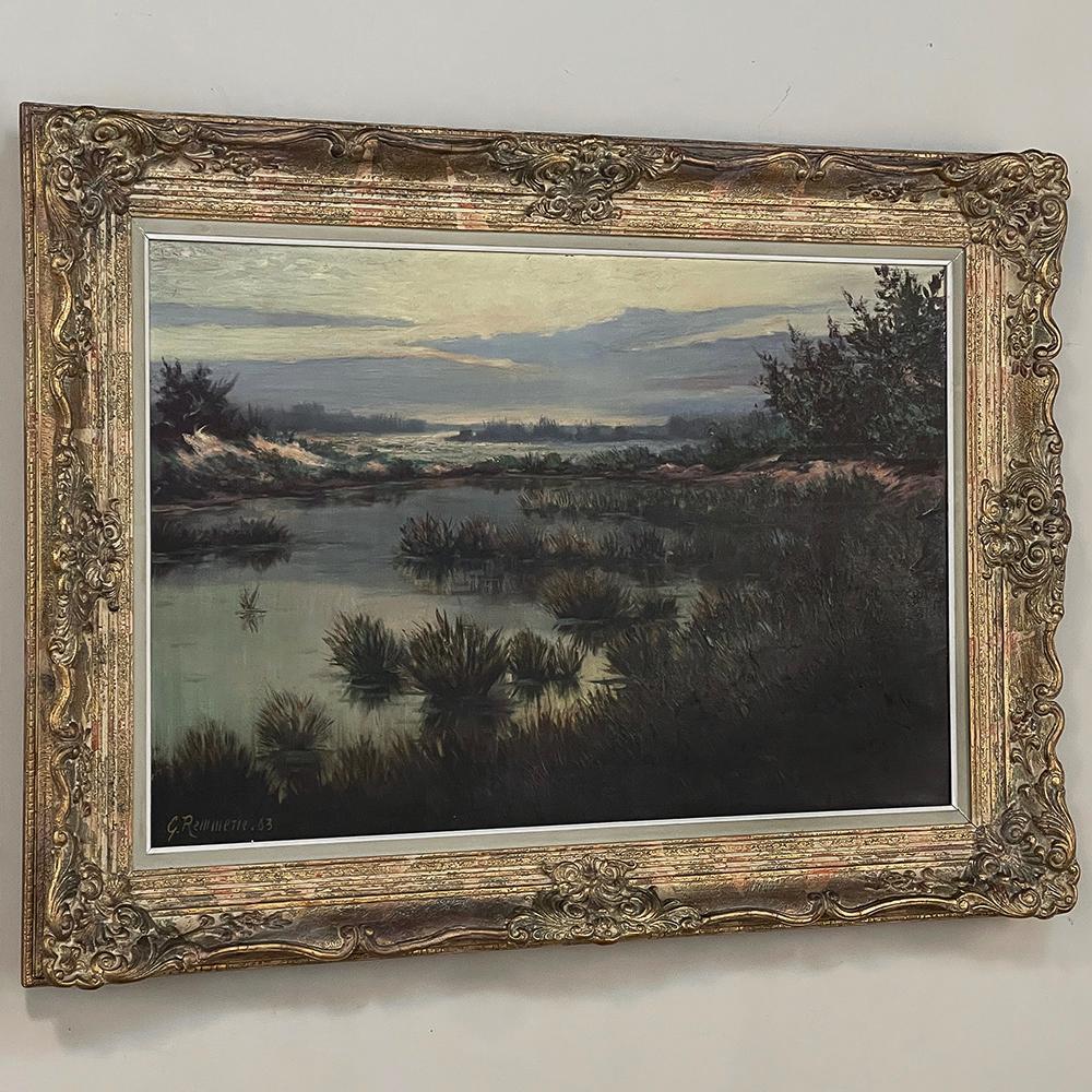Aesthetic Movement Antique Framed Oil Painting on Canvas For Sale