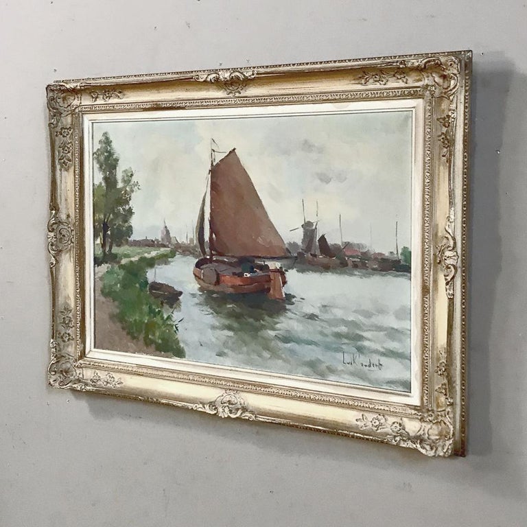 Antique Framed Oil Painting on Canvas For Sale at 1stDibs