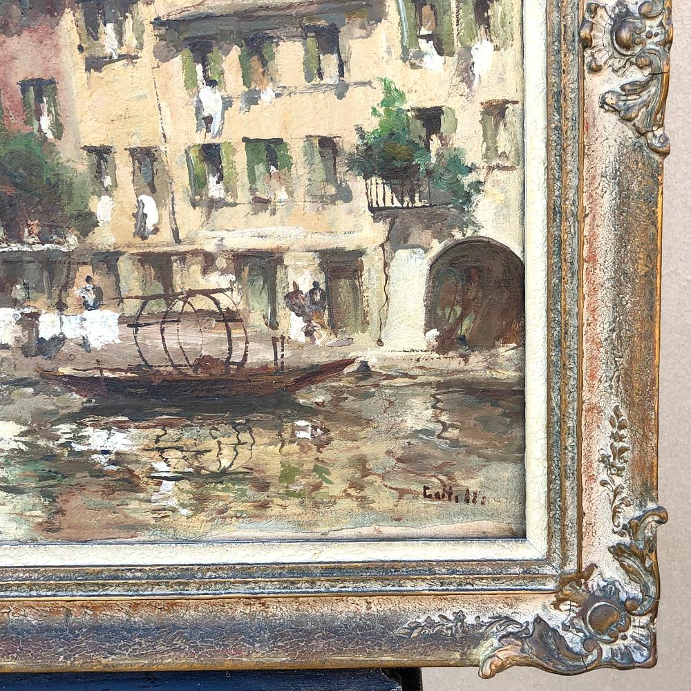 Antique Framed Oil Painting on Canvas In Good Condition In Dallas, TX