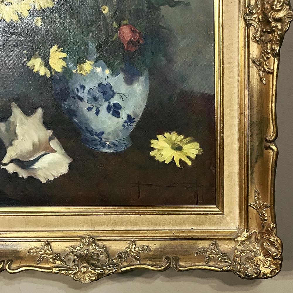 Antique Framed Oil Painting on Canvas In Good Condition For Sale In Dallas, TX