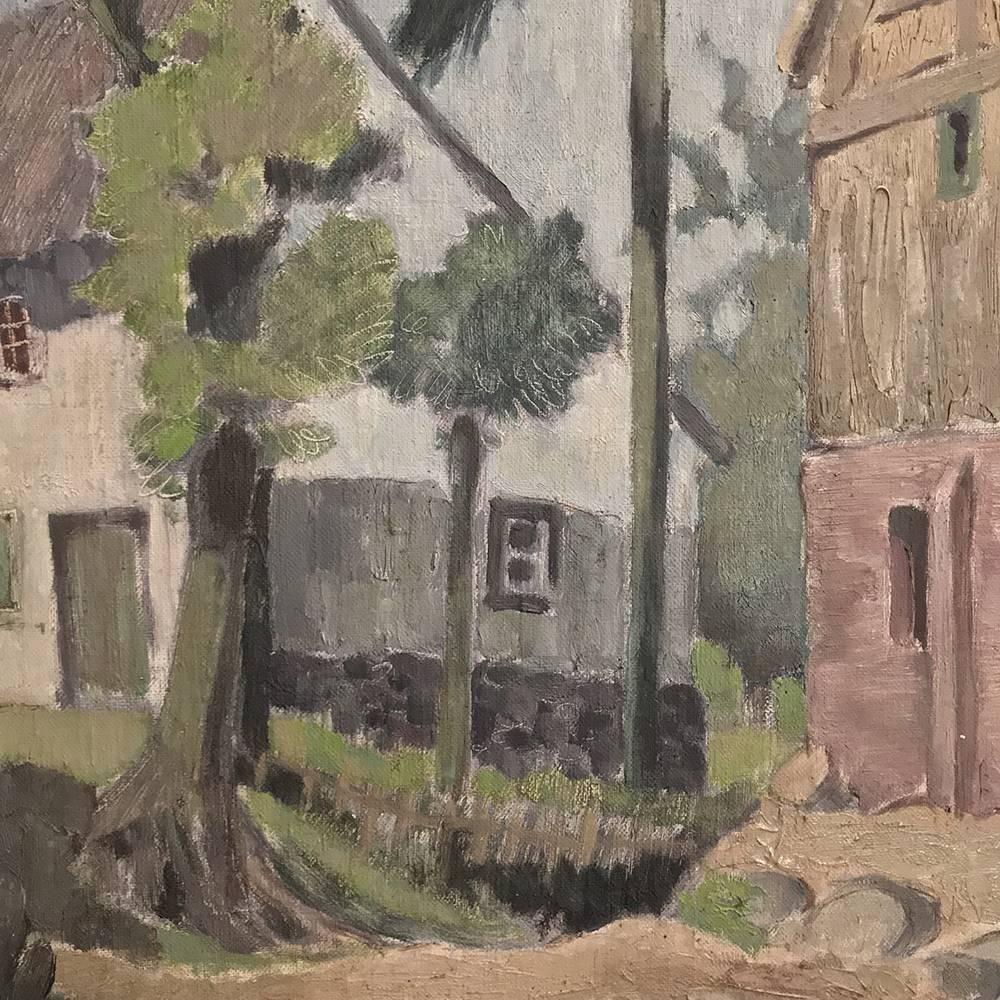 Peinture Ancienne peinture à l'huile sur toile peinte à la main et encadrée par Kemper