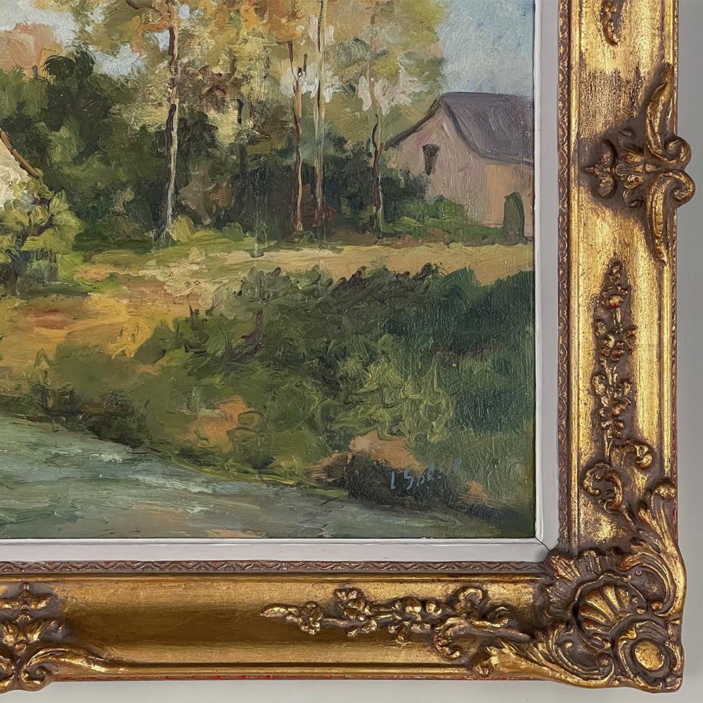 Antique Framed Oil Painting on Canvas For Sale 1