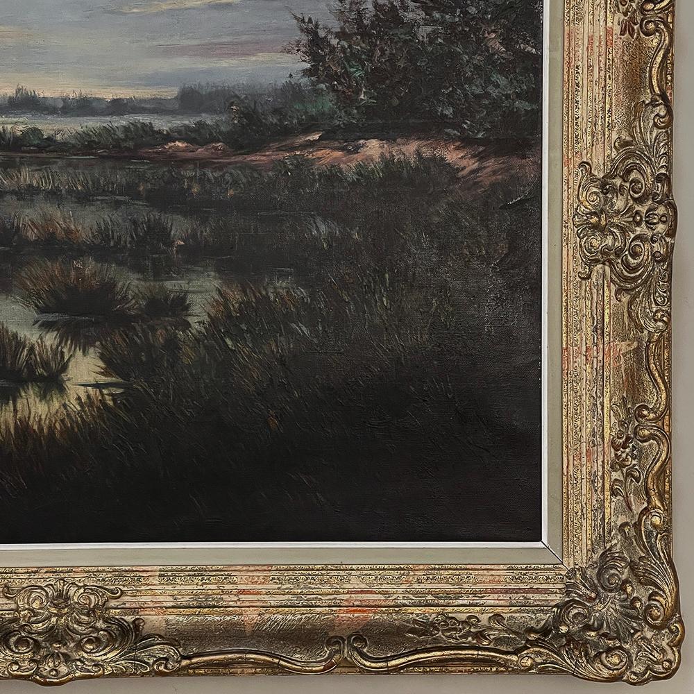 Antique Framed Oil Painting on Canvas For Sale 1