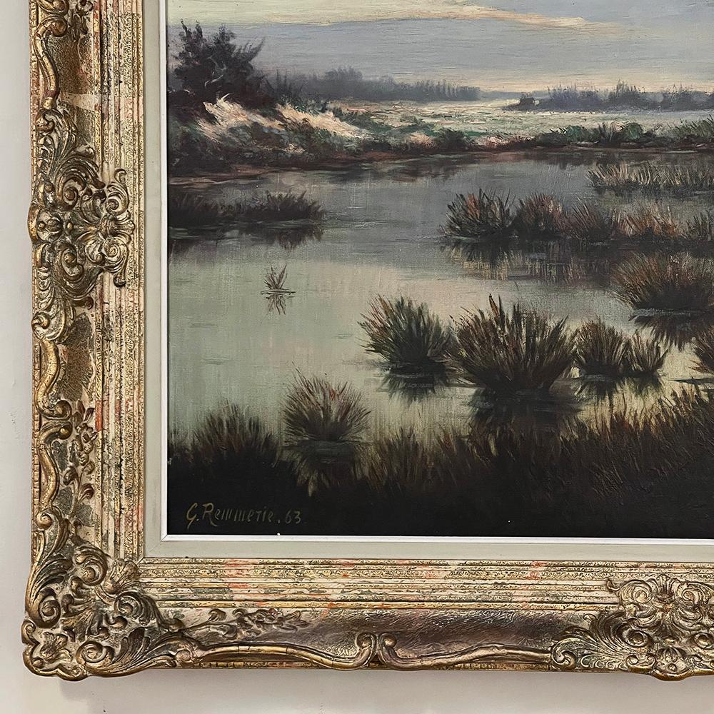 Antique Framed Oil Painting on Canvas For Sale 2