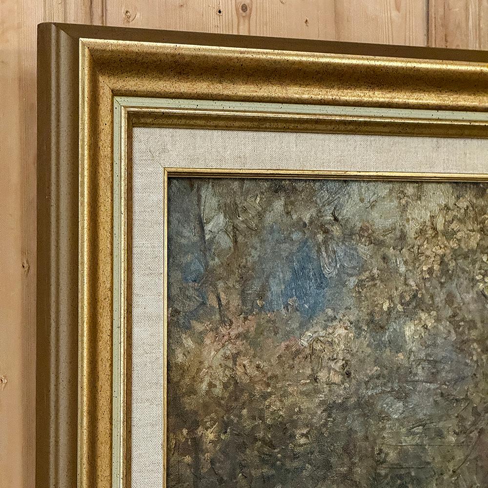 Antico dipinto a olio su tela con cornice, firmato A. Heins in vendita 6