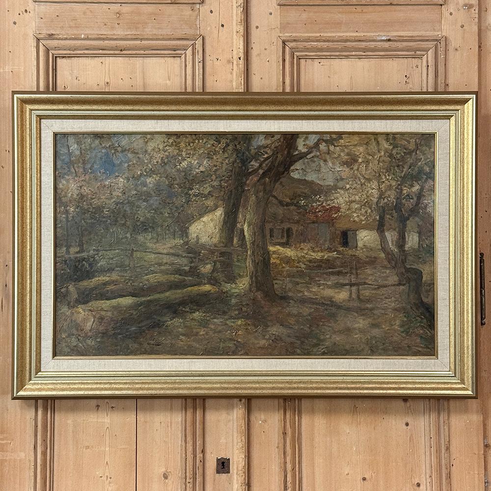 Foresta Nera Antico dipinto a olio su tela con cornice, firmato A. Heins in vendita