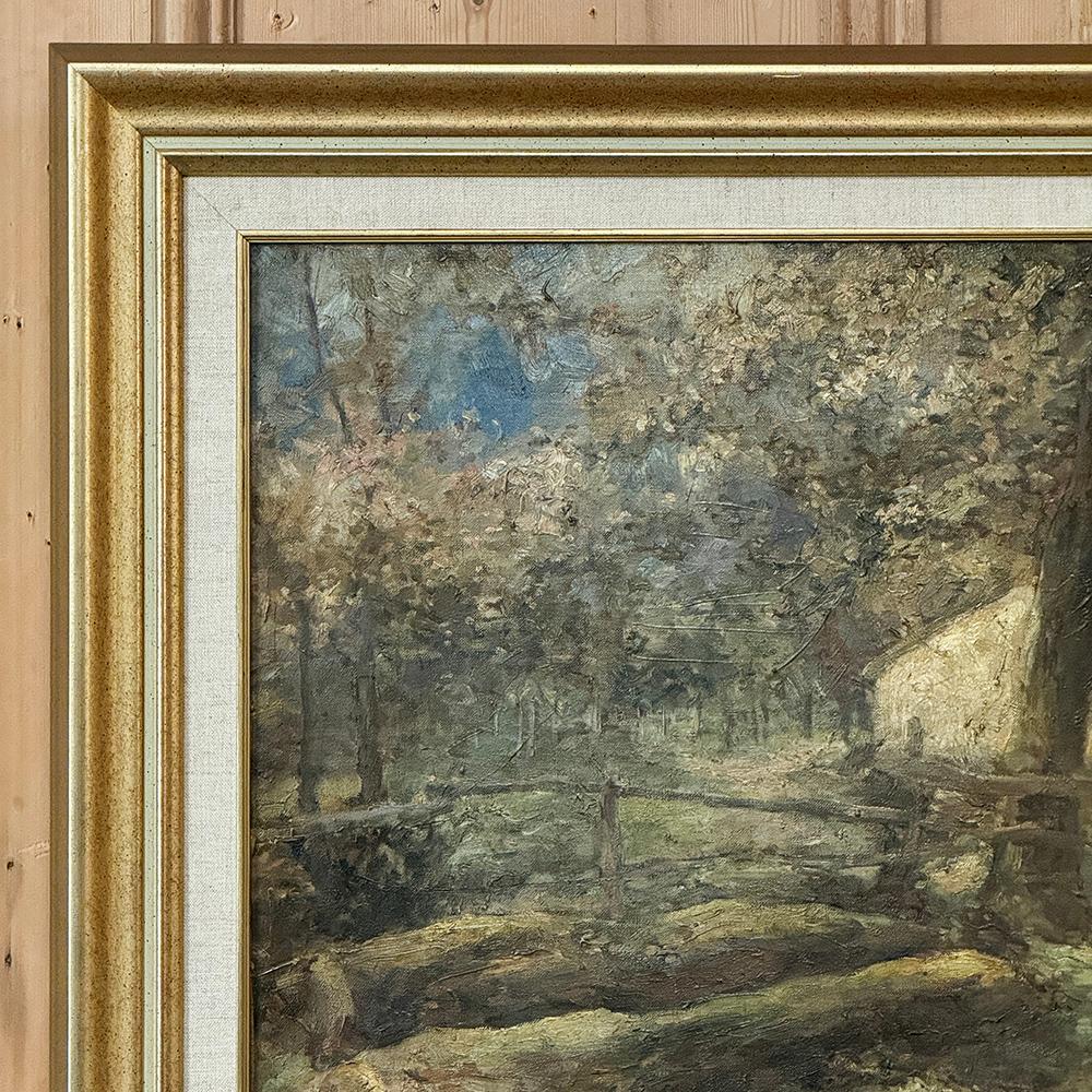 Antico dipinto a olio su tela con cornice, firmato A. Heins In condizioni buone in vendita a Dallas, TX