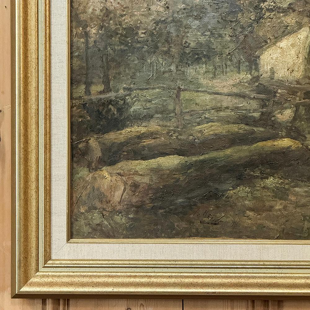 Antico dipinto a olio su tela con cornice, firmato A. Heins in vendita 1