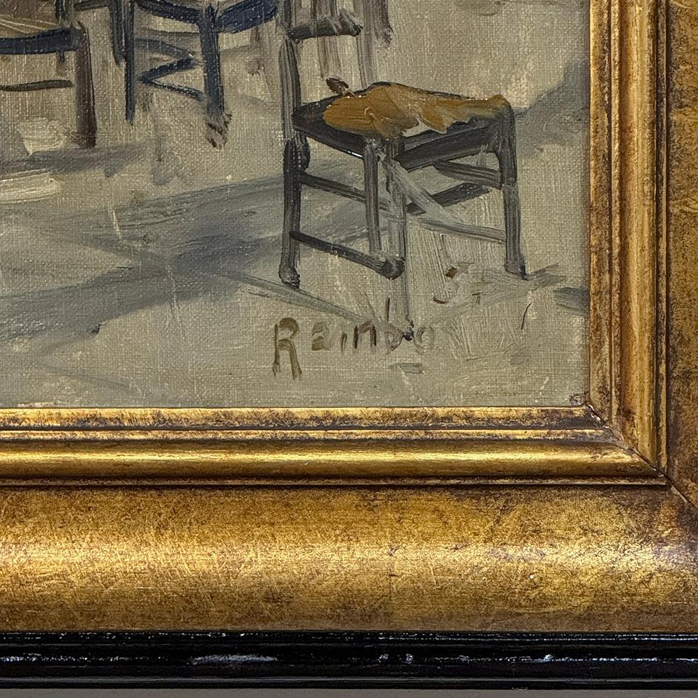 Antique Framed Oil Painting on Canvas signed Rainbo For Sale 8