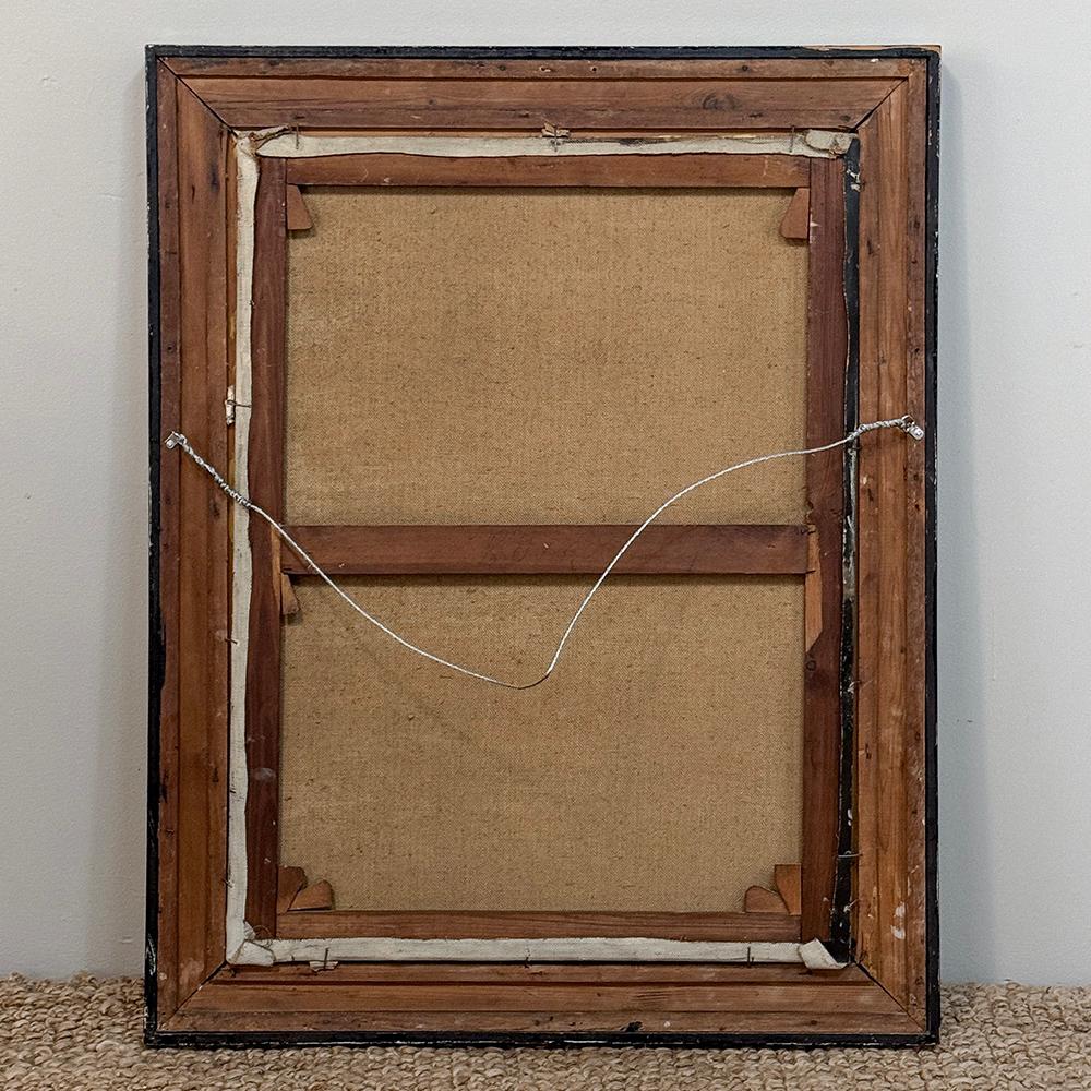 Antique Framed Oil Painting on Canvas signed Rainbo For Sale 9