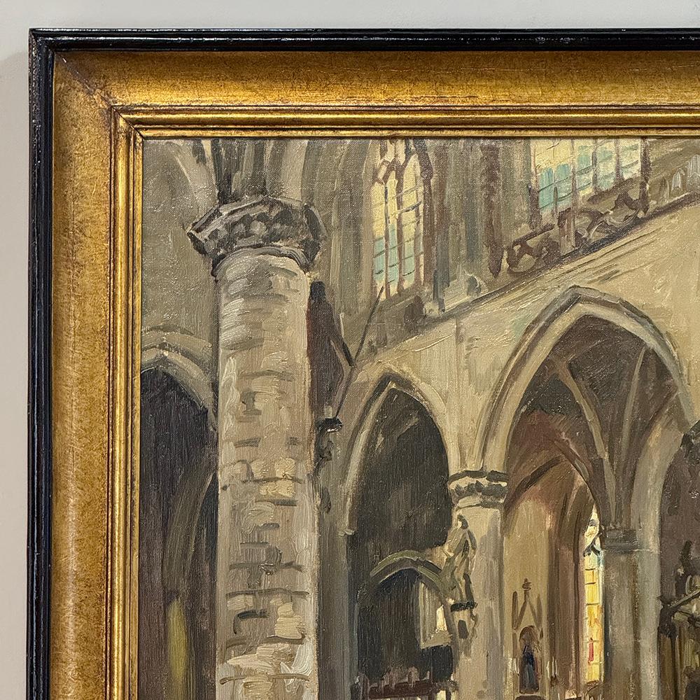 Antique Framed Oil Painting on Canvas signed Rainbo In Good Condition For Sale In Dallas, TX